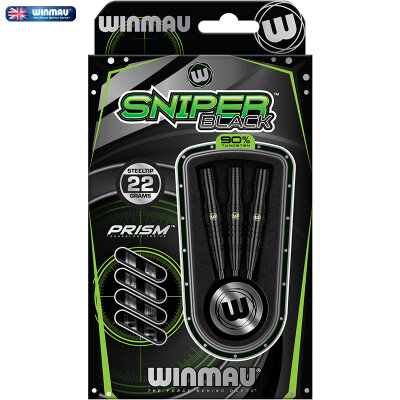 Winmau Steel Darts Sniper Black 90% Tungsten Steeltip Dart Steeldart 22 g