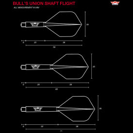 BULL´S NL Dart Union Flight- Schaftsystem Nr.2 Schwarz S Kurz