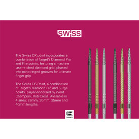 Target Steel Tip SWISS Point Dart Wechsel- Spitzen Schraubspitzen DX Point Schwarz DX Point 40 mm