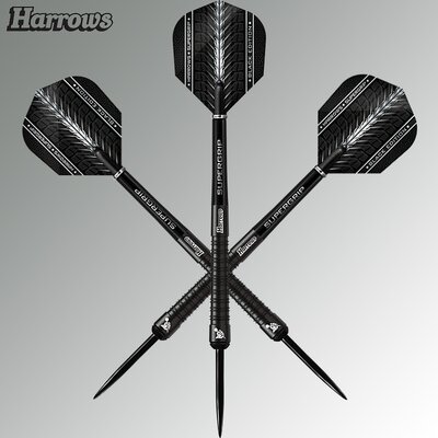Harrows Steel Darts Supergrip Black Edition 90% Tungsten Steeltip Dart Steeldart