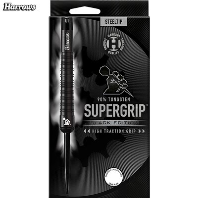 Harrows Steel Darts Supergrip Black Edition 90% Tungsten Steeltip Dart Steeldart