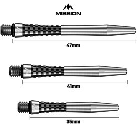 Mission Dart Mission Atom13 Aluminium Shafts Silber/Schwarz IM Intermediate