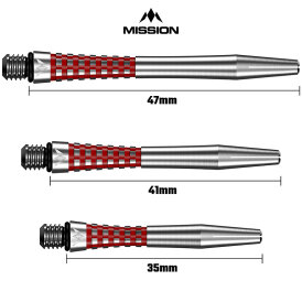 Mission Dart Mission Atom13 Aluminium Shafts Silber/Rot S Kurz