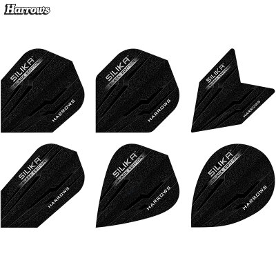 Harrows Dart Silika Black Edition Dart Flight speziell laminiert in 6 verschiedenen Flightformen / Shapes