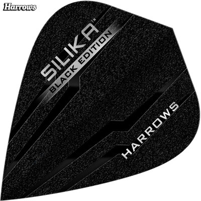 Harrows Dart Silika Black Edition Dart Flight speziell laminiert in 6 verschiedenen Flightformen / Shapes