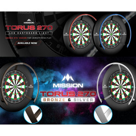 Mission Dart Torus 270 Light Sandgestrahlt Dartboard Light Dartboardbeleuchtung Dartscheiben Licht Silber