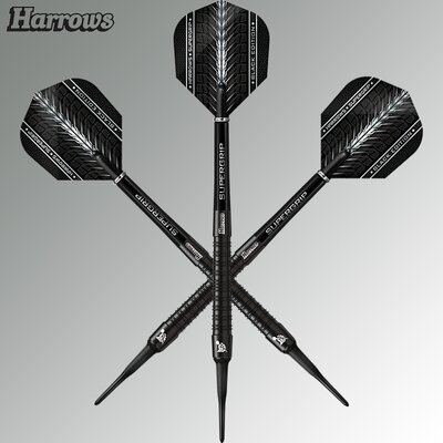 Harrows Soft Darts Supergrip Black Edition 90% Tungsten Softtip Dart Softdart