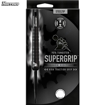 Harrows Steel Darts Supergrip Black Edition 90% Tungsten Steeltip Dart Steeldart 24 g