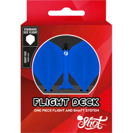 Shot Dart Flight Deck 2 in1 Schaft-Flights-System M Mittel Blau