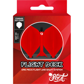 Shot Dart Flight Deck 2 in1 Schaft-Flights-System M Mittel Rot