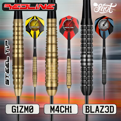 Shot Steel Darts Redline Mach1 80% Tungsten Steeltip Darts Steeldart