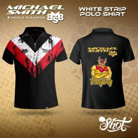 Shot Darts Michael Smith Bully Boy White Strip Matchshirt Dart Shirt Dartshirt Trikot Design 2024 Größe 3XL