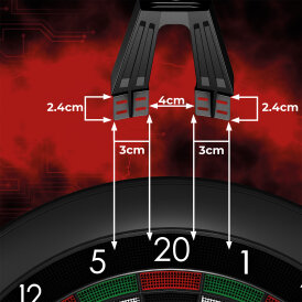 Mission Dart Torus ST Light Schwarz Soft-Dartboard Light Dartboardbeleuchtung für Soft-Tip-Dartboards USB