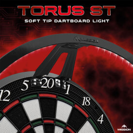 Mission Dart Torus ST Light Schwarz Soft-Dartboard Light Dartboardbeleuchtung für Soft-Tip-Dartboards USB