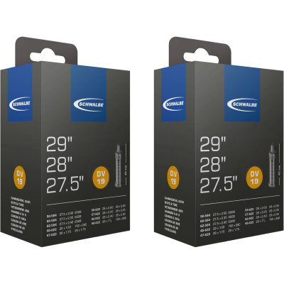 Schwalbe Fahrradschlauch Schlauch Nr.19 27.5" - 29" 40-62/584-635 DV19-40 Dunlop-Ventil DV 2 Stück