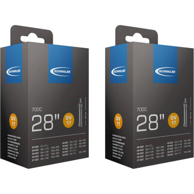 Schwalbe Fahrradschlauch Schlauch Nr.17 28"/700C 28-47/622 Dunlop-Ventil DV 40 mm 2 Stück