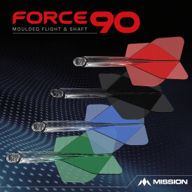 Mission Force 90 New Moulded Flight & Shaft System Gradient Transparent M Mittel Rot Nr.6