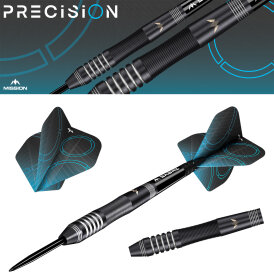 Mission Darts Steel Darts Precision 90% Tungsten Black Steeltip Darts Steeldart 23 g