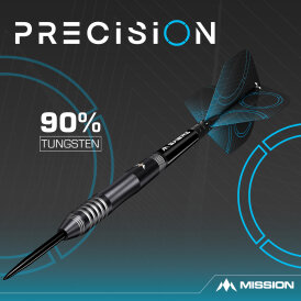 Mission Darts Steel Darts Precision 90% Tungsten Black Steeltip Darts Steeldart 23 g
