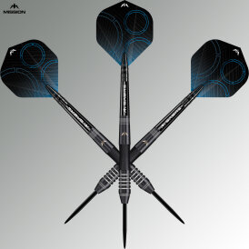 Mission Darts Steel Darts Precision 90% Tungsten Black Steeltip Darts Steeldart 23 g