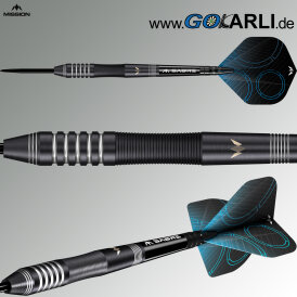 Mission Darts Steel Darts Precision 90% Tungsten Black Steeltip Darts Steeldart 23 g