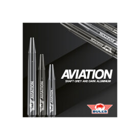 BULL´S NL Aviation Special Aluminium Shaft bedruckt mit Bulls Logo Dunkelgrau S Kurz