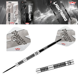 BULLS NL Steel Darts Lightning White Mighty Grip 90% Tungsten Steeltip Darts Steeldart