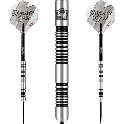 BULLS NL Steel Darts Lightning White Mighty Grip 90% Tungsten Steeltip Darts Steeldart 23 g