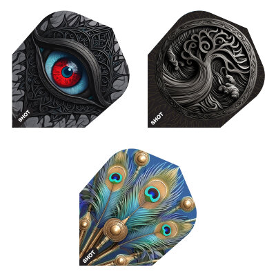 Shot Dart Flights Celt Balor, Celt Toranos, Roman Empire Juno Nr.6 Dartflights verschiedene Designs