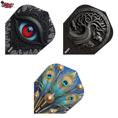 Shot Dart Flights Celt Balor, Celt Toranos, Roman Empire Juno Nr.6 Dartflights verschiedene Designs
