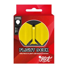 Shot Dart Flight Deck 2 in1 Schaft-Flights-System IM Intermediate Gelb