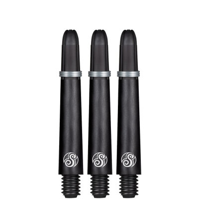 Shot Dart Shafts Koi Carbon mit Federring Schwarz S Kurz