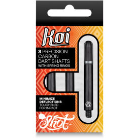 Shot Dart Shafts Koi Carbon mit Federring Schwarz S Kurz
