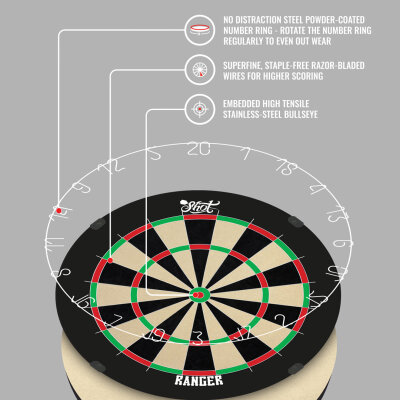 Shot Ranger Professional Bristle Dartboard Dartscheibe