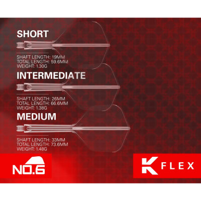 Target Dart K-Flex Neon Flight- Schaftsystem patentierten Twist-System in verschiedenen L�ngen und Farben