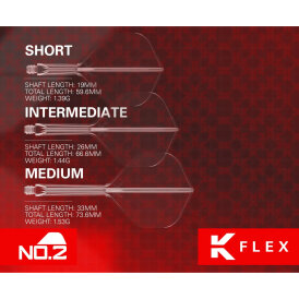Target Dart K-Flex Neon Flight- Schaftsystem patentierten Twist-System in verschiedenen Längen und Farben