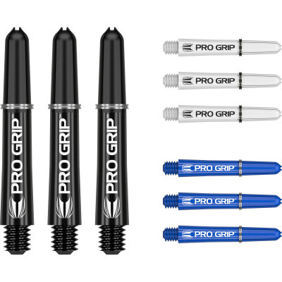 Target Pro Grip Shaft 3 3er Satz Dartshafts mit Aluminium Ring Mixed Schwarz/Weiß/Blau S Kurz
