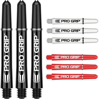 Target Pro Grip Shaft 3 3er Satz Dartshafts mit Aluminium Ring Mixed Schwarz/Weiß/Rot IM Intermediate