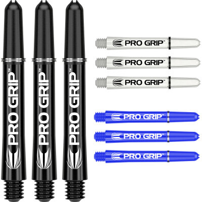 Target Pro Grip Shaft 3 3er Satz Dartshafts mit Aluminium Ring Mixed Schwarz/Weiß/Blau IM Intermediate