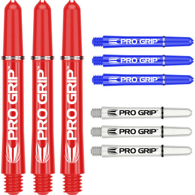 Target Pro Grip Shaft 3 3er Satz Dartshafts mit Aluminium Ring Mixed Rot/Blau/Weiß IM Intermediate