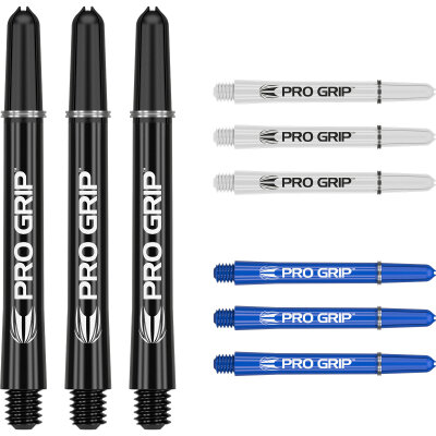 Target Pro Grip Shaft 3 3er Satz Dartshafts mit Aluminium Ring Mixed Schwarz/Weiß/Blau M Mittel