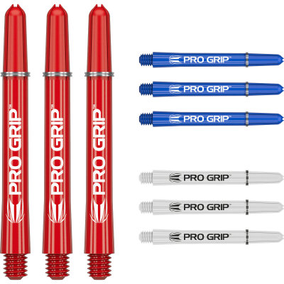 Target Pro Grip Shaft 3 3er Satz Dartshafts mit Aluminium Ring Mixed Rot/Blau/Weiß M Mittel