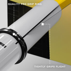 Target Pro Grip TAG Shaft 3 3er Satz Dartshafts mit Aluminium Ring Weiß/Schwarz S Kurz