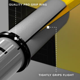 Target Pro Grip TAG Shaft 3 3er Satz Dartshafts mit Aluminium Ring Grau/Schwarz M Mittel