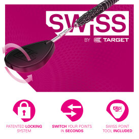 Target SWISS Converter Schwarz so wird aus einen Softdart mit 2BA Gewinde ein Target SWISS Steeldart