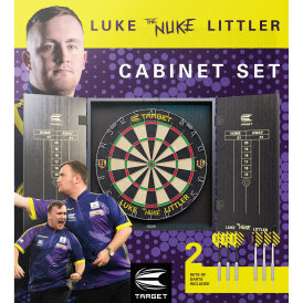 Target Dart Luke Littler The Nuke Cabinet Dartboard Set incl. 2 Steeldart Sets