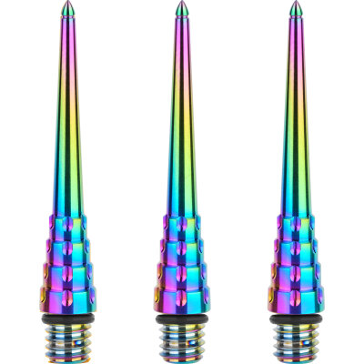 one80 Dart Titanium Steel Tip Schraubspitzen Wechselspitzen Conversion Point Modell B Rainbow 30 mm