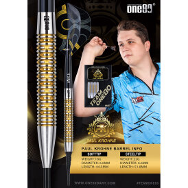 one80 Steel Darts Paul Krohne Signature 90% Tungsten Steeltip Darts Steeldart 22 g