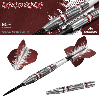 Mission Steel Darts Madars Razma Razmatazz Matchdarts 95% Tungsten Steeltip Dart Steeldart