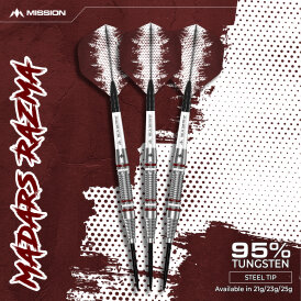 Mission Steel Darts Madars Razma Razmatazz Matchdarts 95% Tungsten Steeltip Dart Steeldart 21 g
